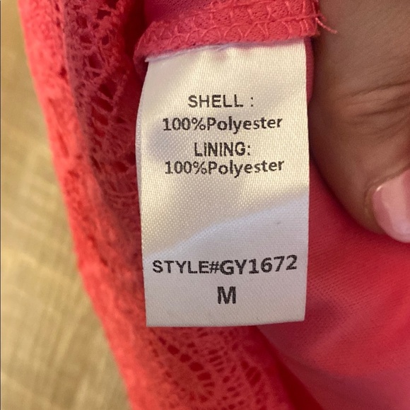 NWT Do+Be Pink Lace High Neck Open Back Dress Size M - Picture 11 of 11